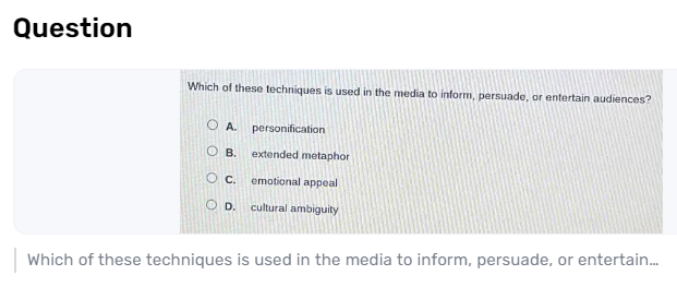 Which Media Techniques Are Often Employed to Inform, Convince, or Entertain?